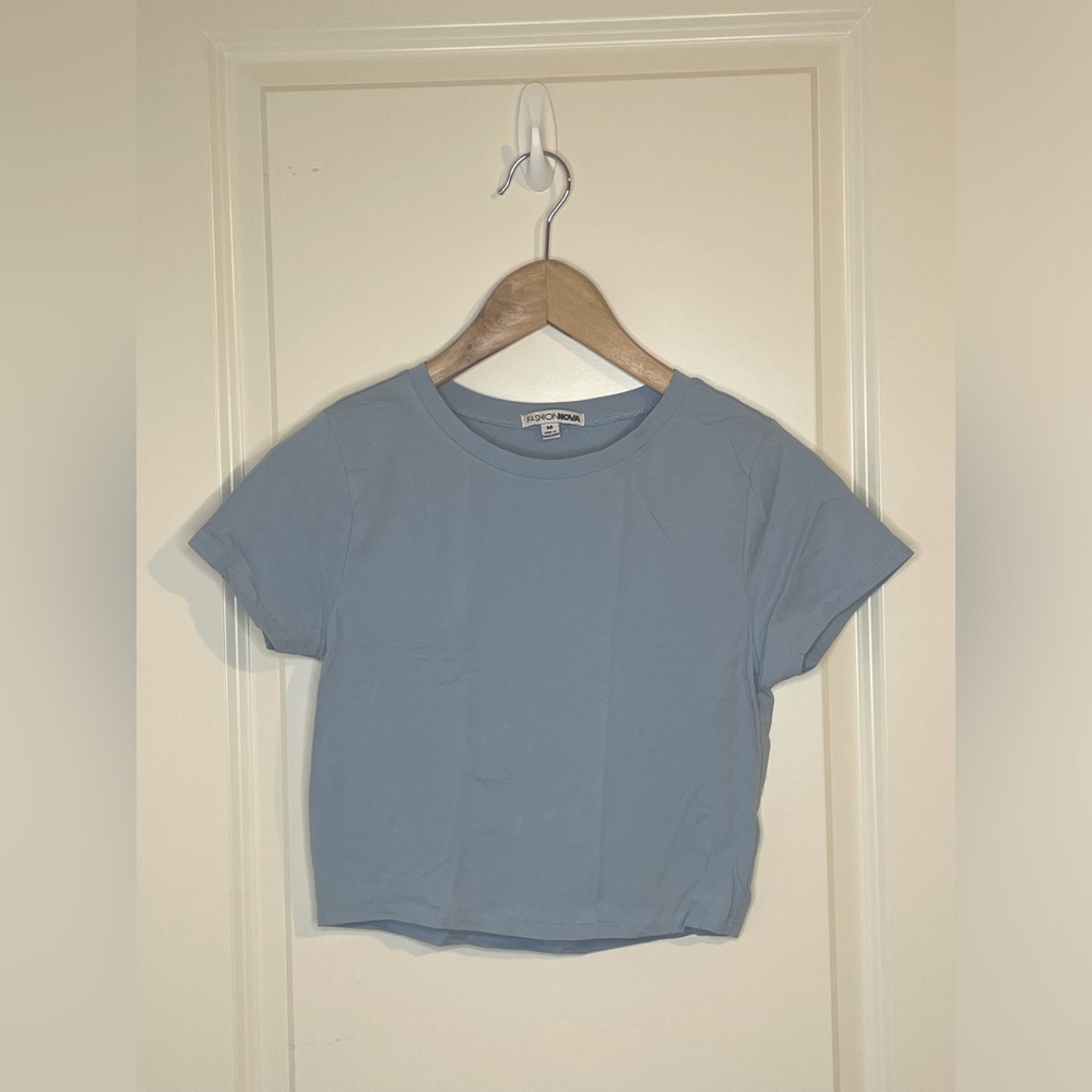 Blue crop top